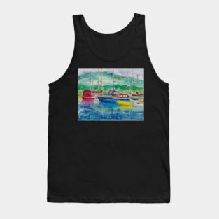 Yachts at Port Huon - Tasmania - Watercolour Tank Top